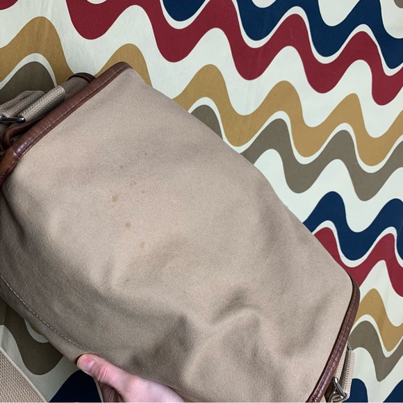 Vintage Canvas Bag with Leather Trim GUC - Picture 6 of 10